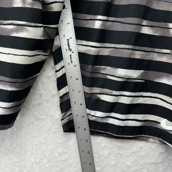 Nike Activewear Shorts Mens L Black White Stripe Elastic Waist Drawstring Pullon - Picture 4 of 8